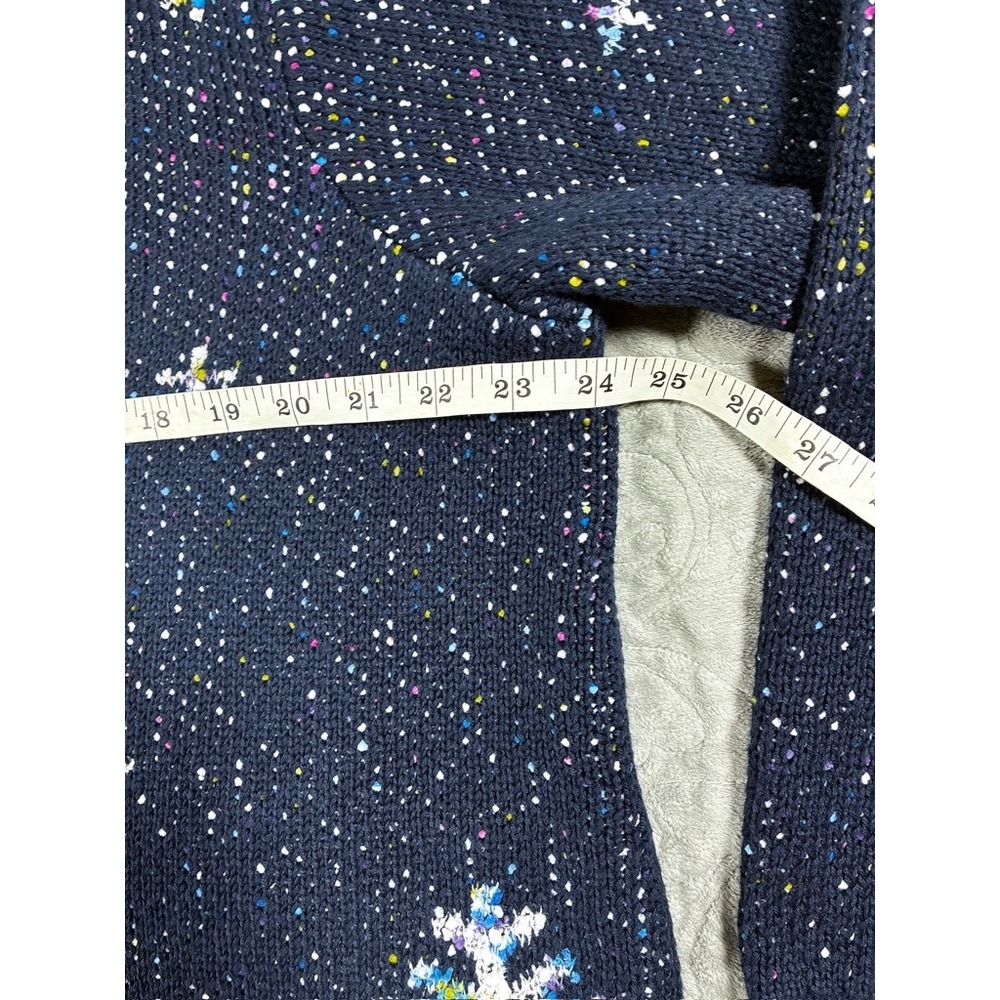 J Jill Snowflake Sweater Women's Size 2X Navy Blue Holiday Christmas Party - Picture 9 of 10